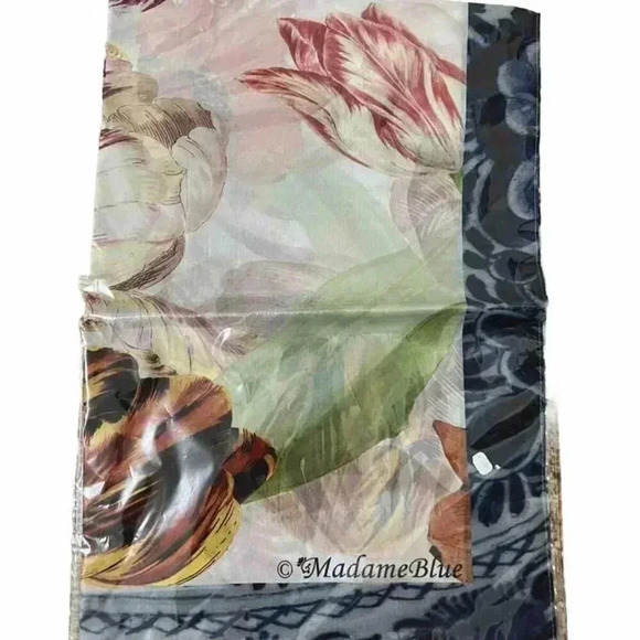 NEW Madame Blue Designed in Amsterdam - Long Dutch Tulips Scarf - Picture 7 of 8